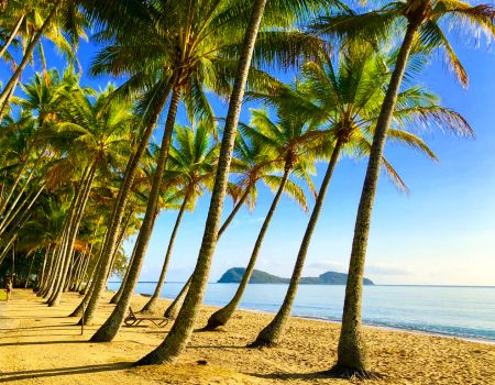 Stunning beach view at Palm Cove, Cairns Northern Beaches.